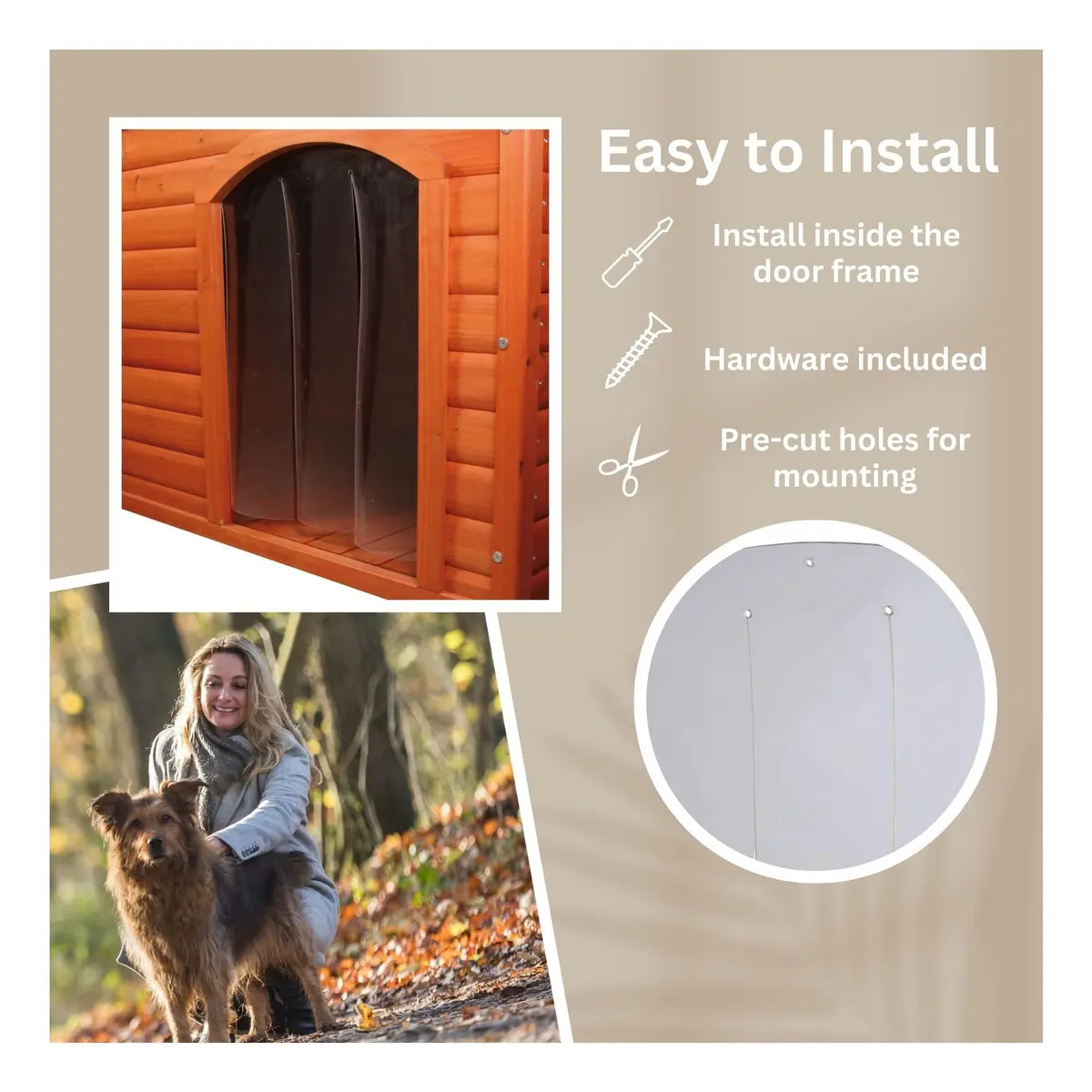 TRIXIE Vinyl Dog Door Flap 9.4 x 14.2-inch | Weather-Resistant Replacement Curtain - view 4