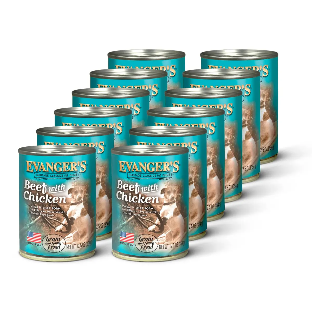 Evanger's Heritage Classic Beef with Chicken Dog Food – 12 Pack, 12.5 oz Each | Grain & Gluten Free - main product image