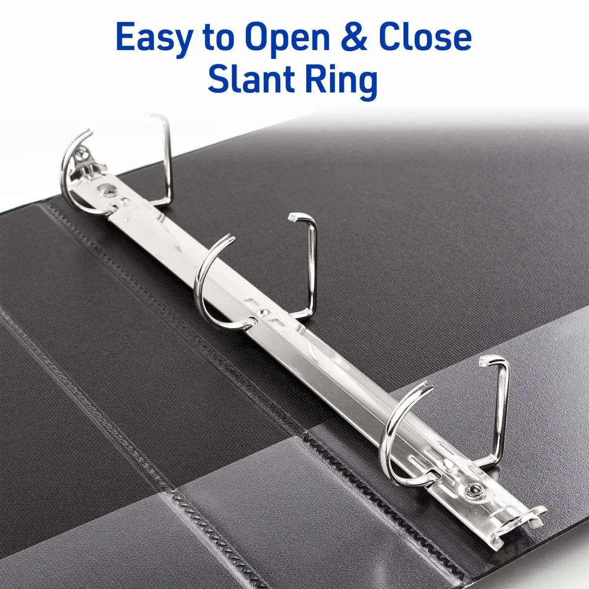 Avery Durable View 3 Ring Binder 1.5" Slant Rings Black 375 Sheets | Tear-Resistant DuraHinge Spine - view 3