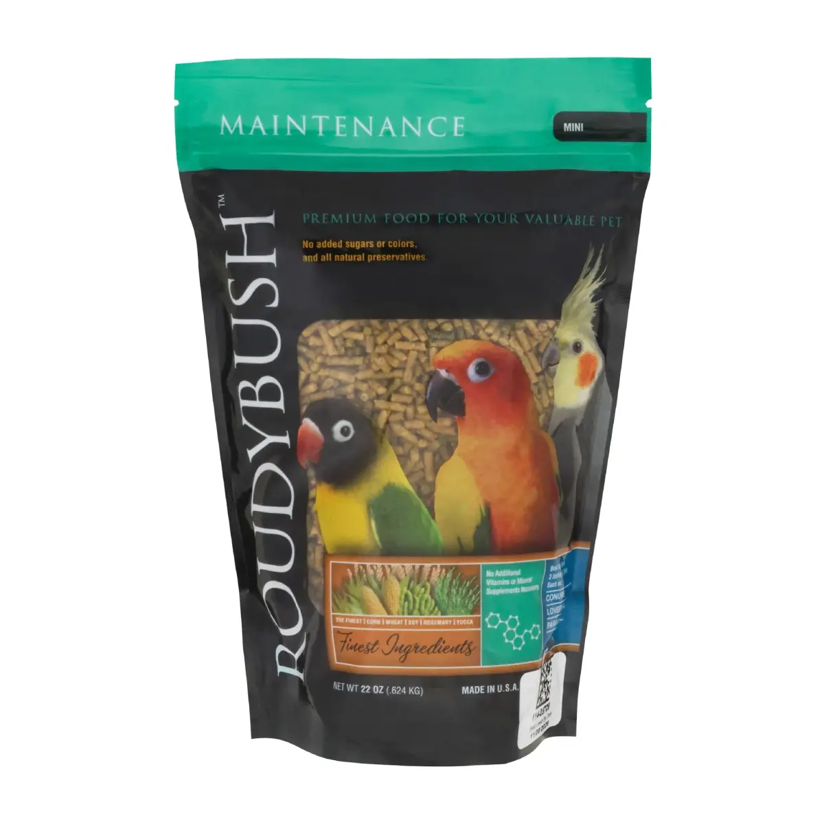 RoudyBush Daily Maintenance Bird Food Mini Pellets 624g (22oz) | Scientifically Formulated Bird Feed - main product image
