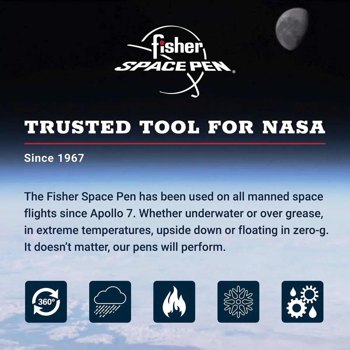 Fisher Space Pen Chrome Cap-O-Matic Pen, Black Ink, Gift Box | Writes Upside Down & in Extreme Temperatures - view 4