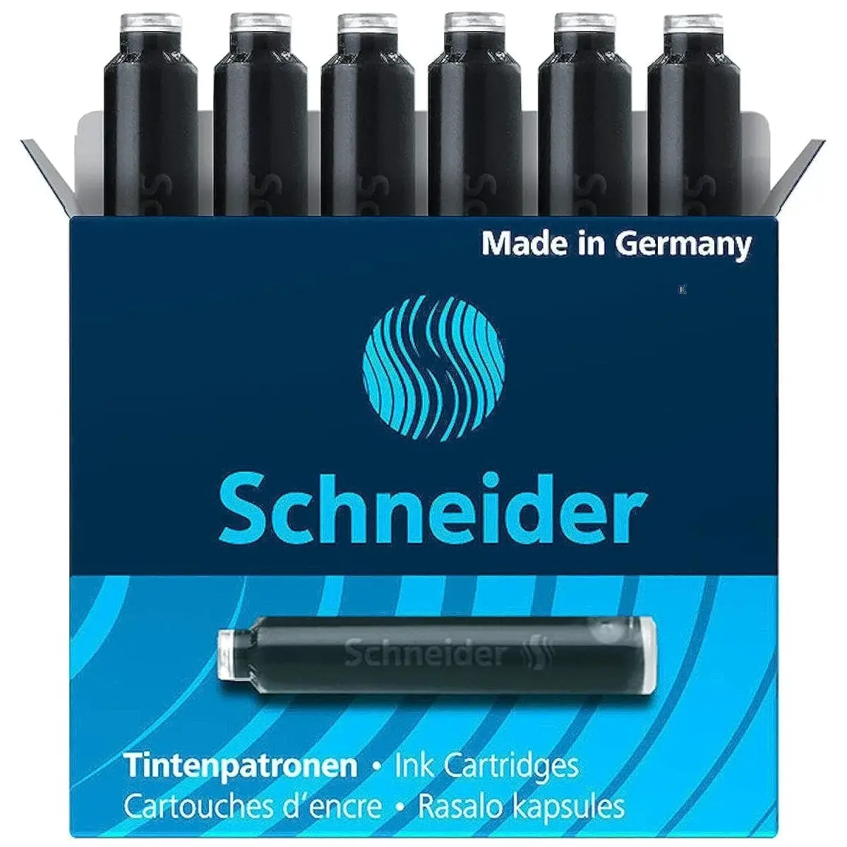 Schneider Black Ink Cartridge Refill for Fountain Pens | 6 Cartridges - main product image