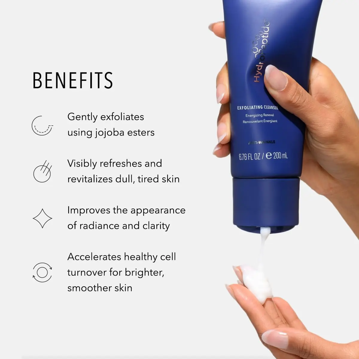 HydroPeptide Exfoliating Cleanser 6.76 oz | Gentle Daily Face Wash for All Skin Types - view 3
