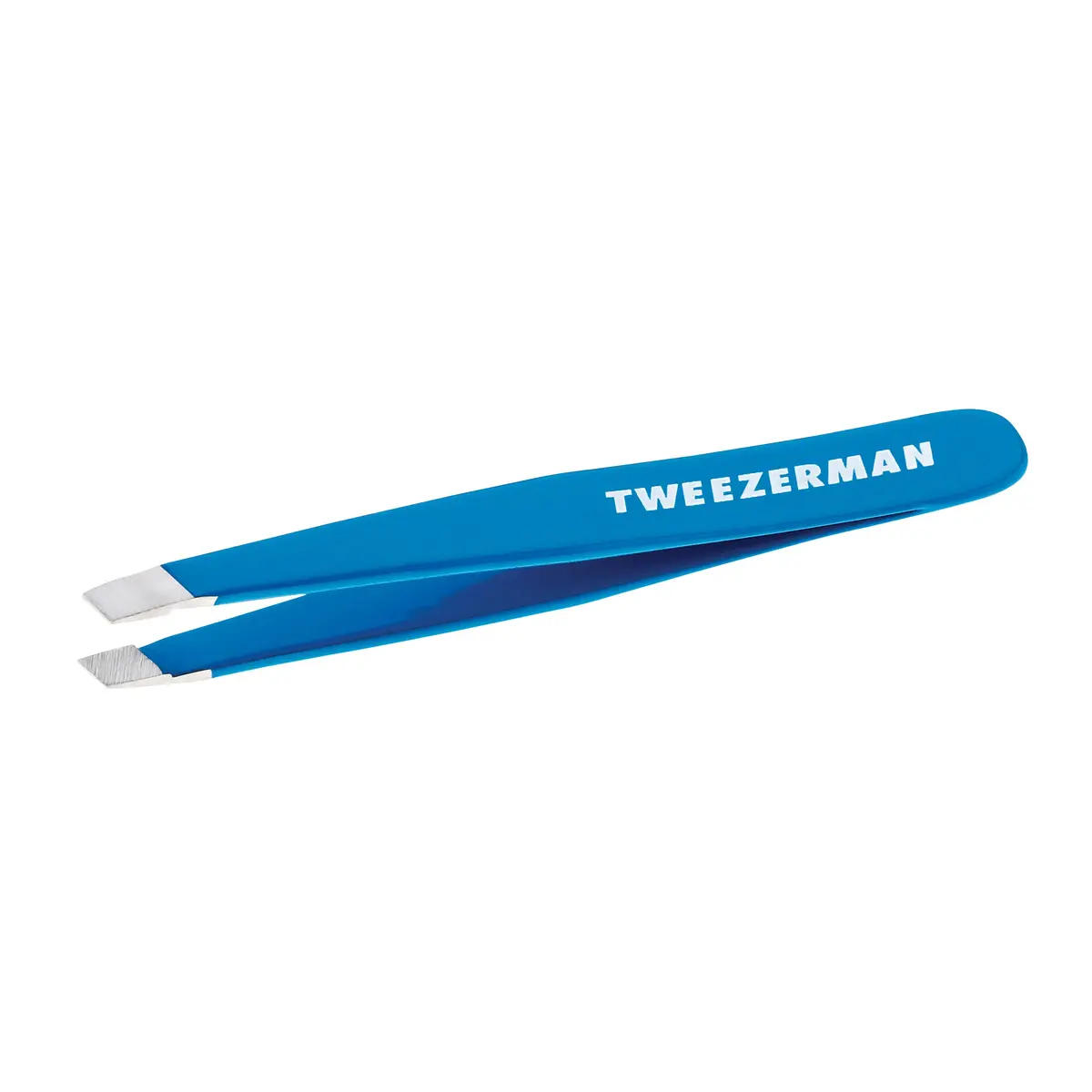 Tweezerman Mini Slant Tweezer Bahama Blue | Precision Pointed Tips for Eyebrows - main product image