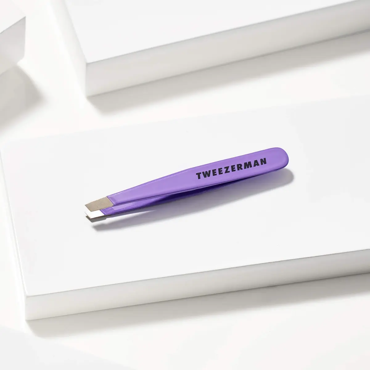 Tweezerman Mini Slant Tweezer Blooming Lilac | Precision Eyebrow Shaping Tool - view 4