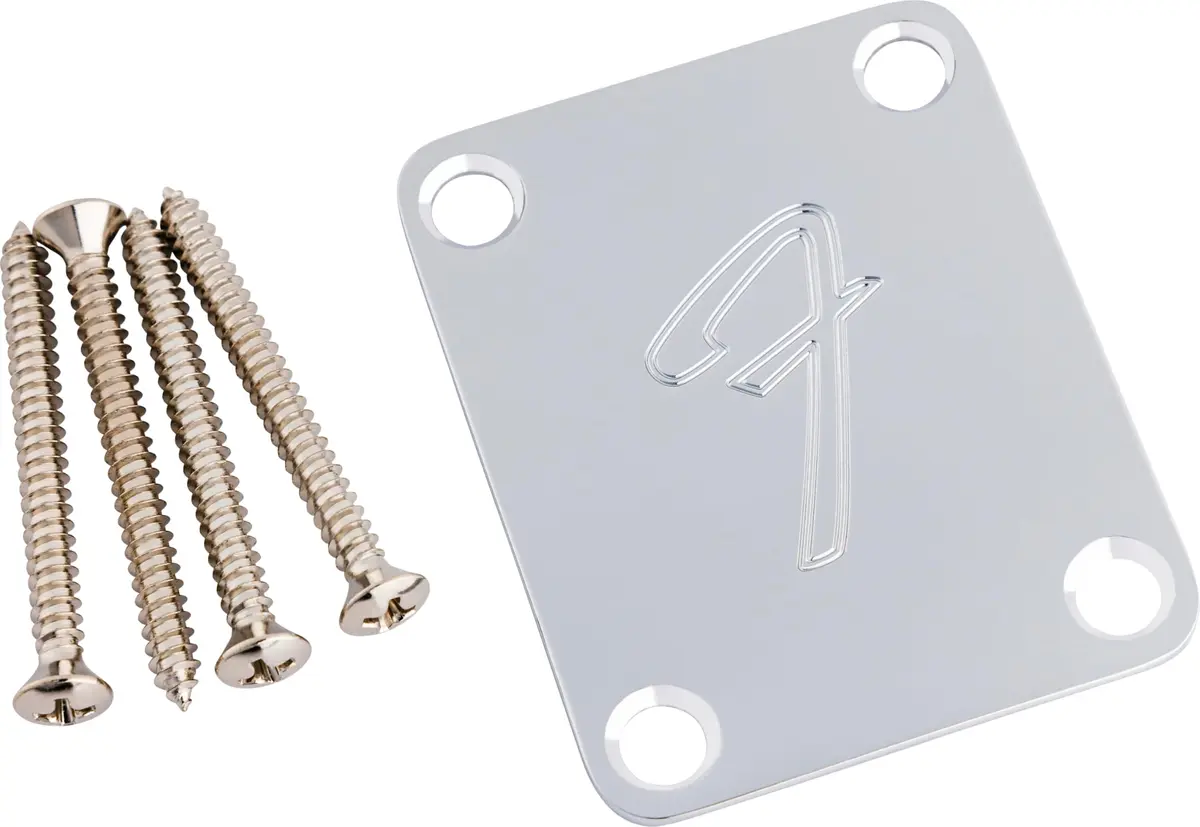 Fender '70s 'F' Style Neck Plate Chrome | Genuine Fender Guitar Hardware - main product image
