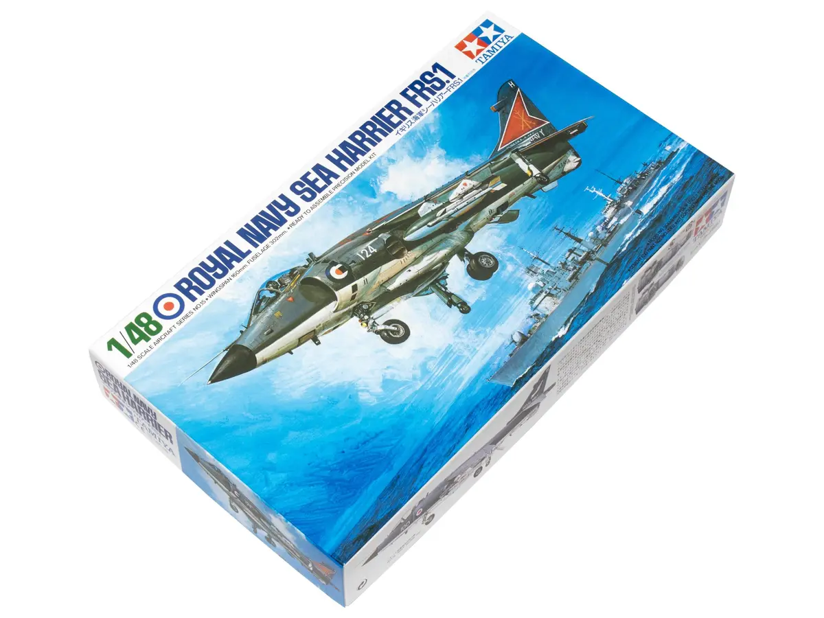 Tamiya 1/48 Scale Royal Navy Sea Harrier FRS.1 Model Kit 29.6cm (11.6 Inch) | Authentic British Aerospace Jet Fighter - main product image