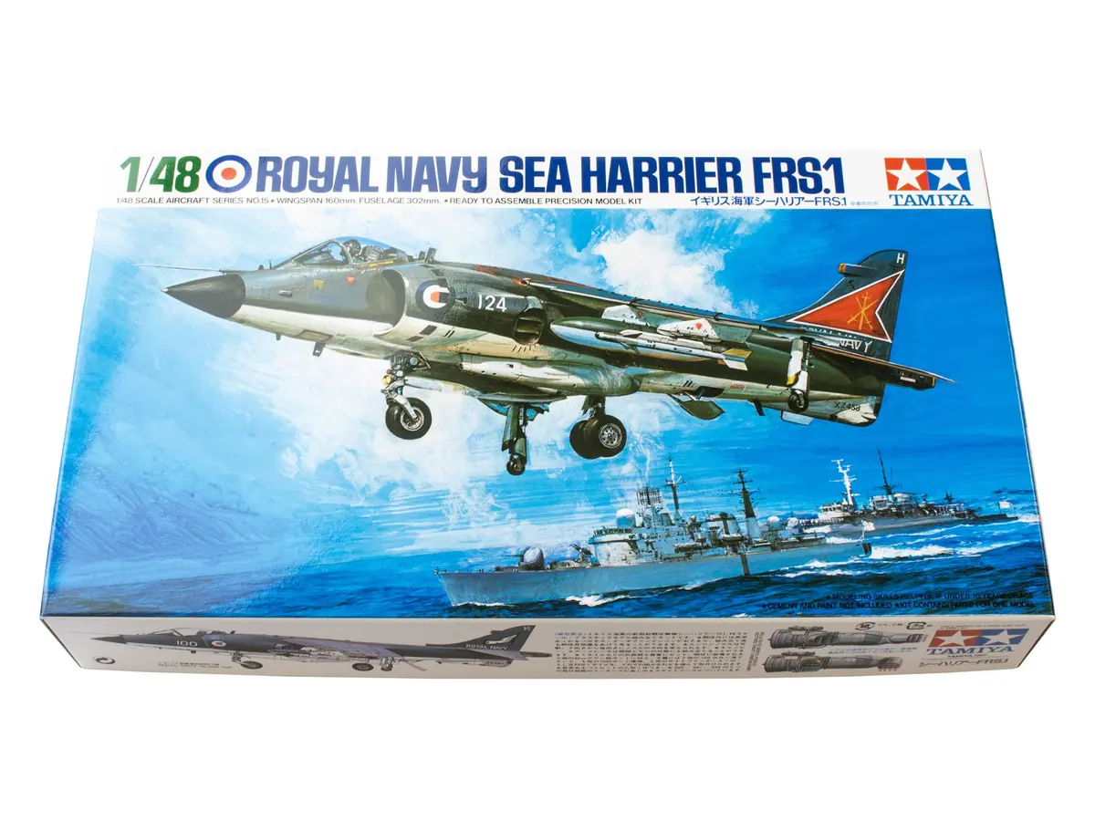 Tamiya 1/48 Scale Royal Navy Sea Harrier FRS.1 Model Kit 29.6cm (11.6 Inch) | Authentic British Aerospace Jet Fighter - view 3