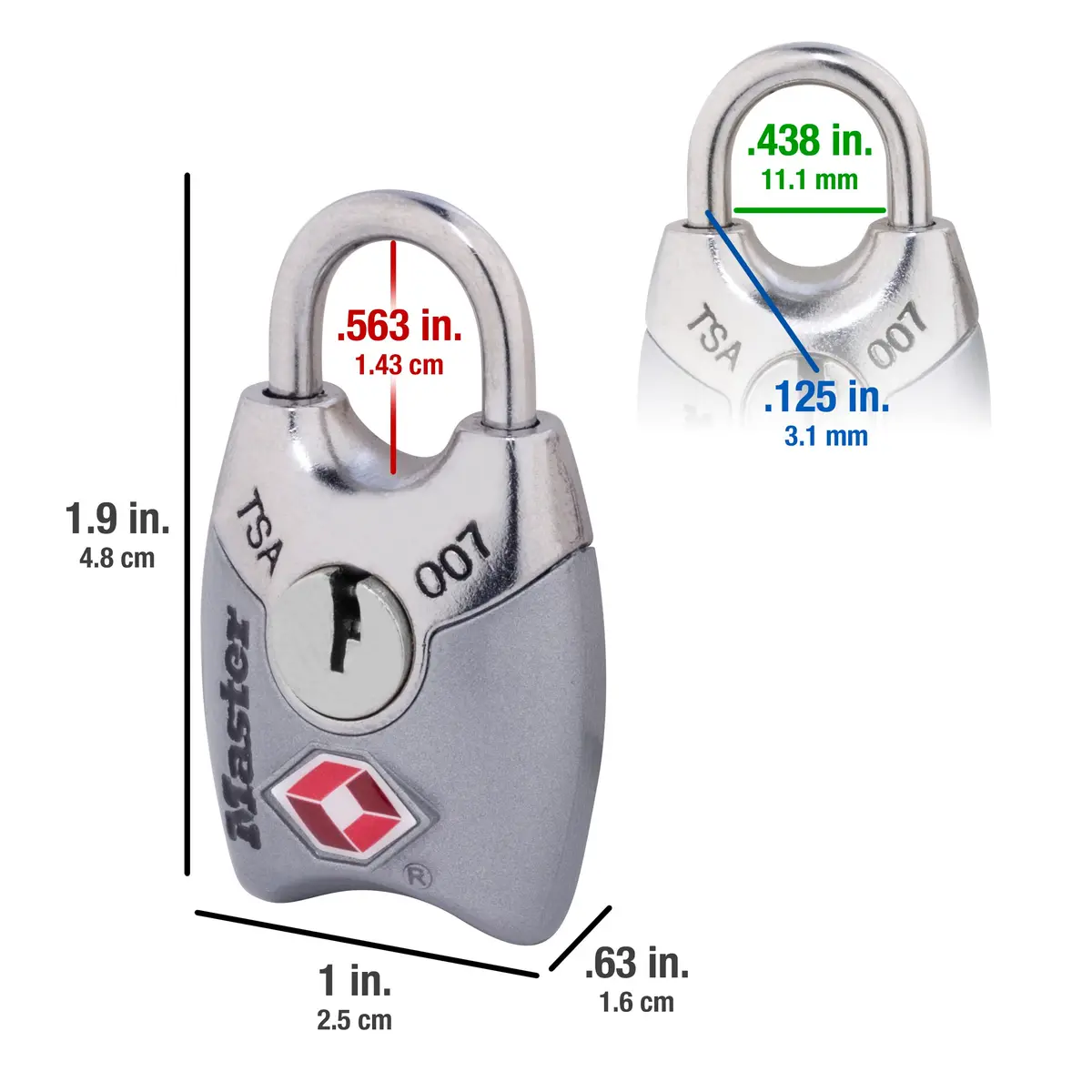 Master Lock TSA Approved Luggage Lock 4 Pack | Durable Metal Body & Shrouded Steel Shackle - view 6