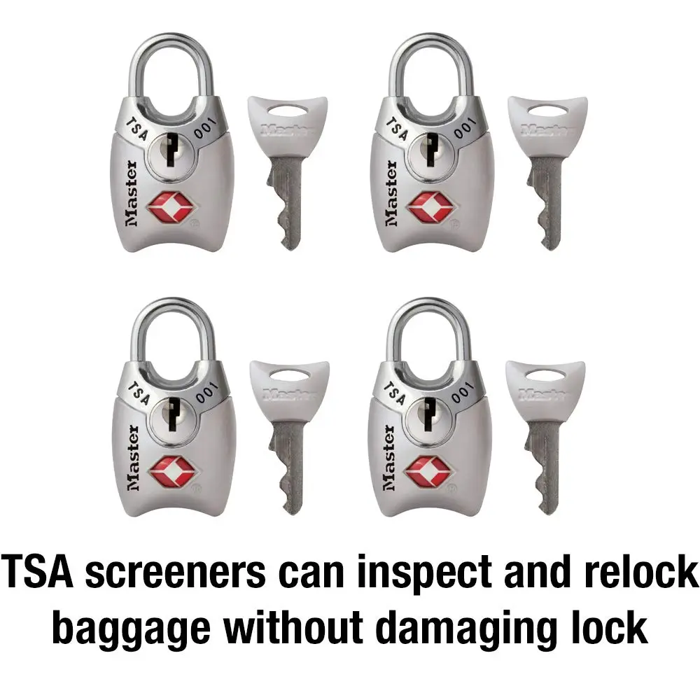 Master Lock TSA Approved Luggage Lock 4 Pack | Durable Metal Body & Shrouded Steel Shackle - view 3