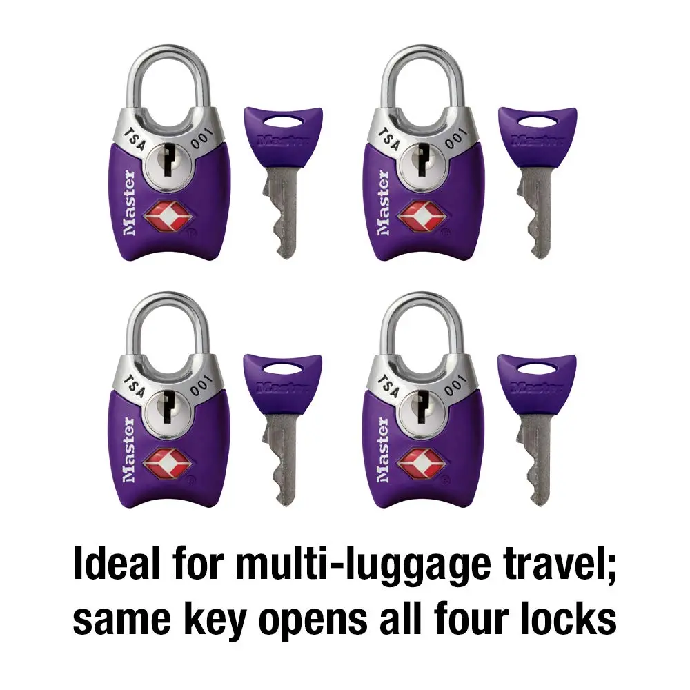 Master Lock TSA Approved Luggage Lock 4 Pack | Durable Metal Body & Shrouded Steel Shackle - view 4