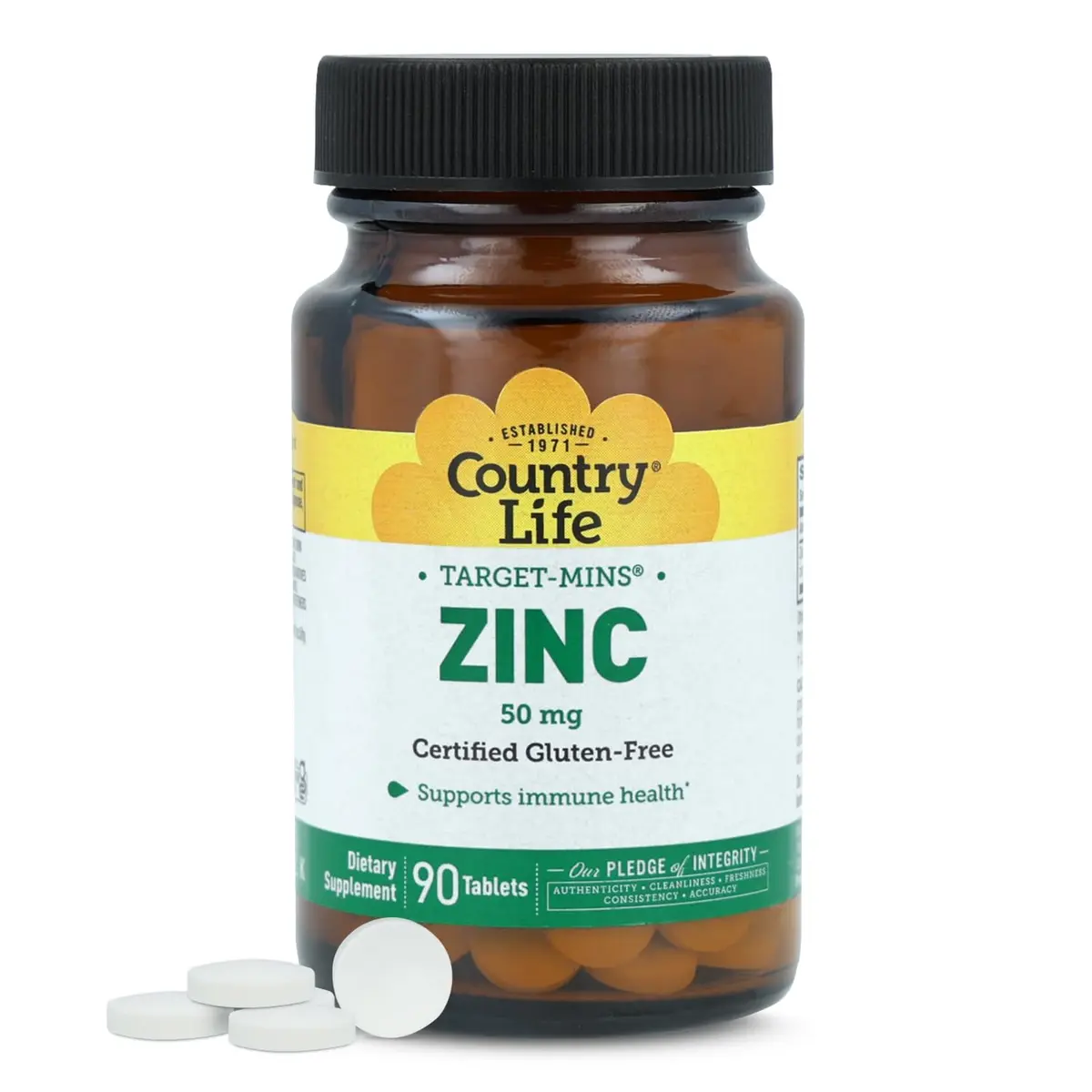 Country Life Target-Mins Zinc 50 mg 90 Tablets | Supports Immune & Protein Health - main product image