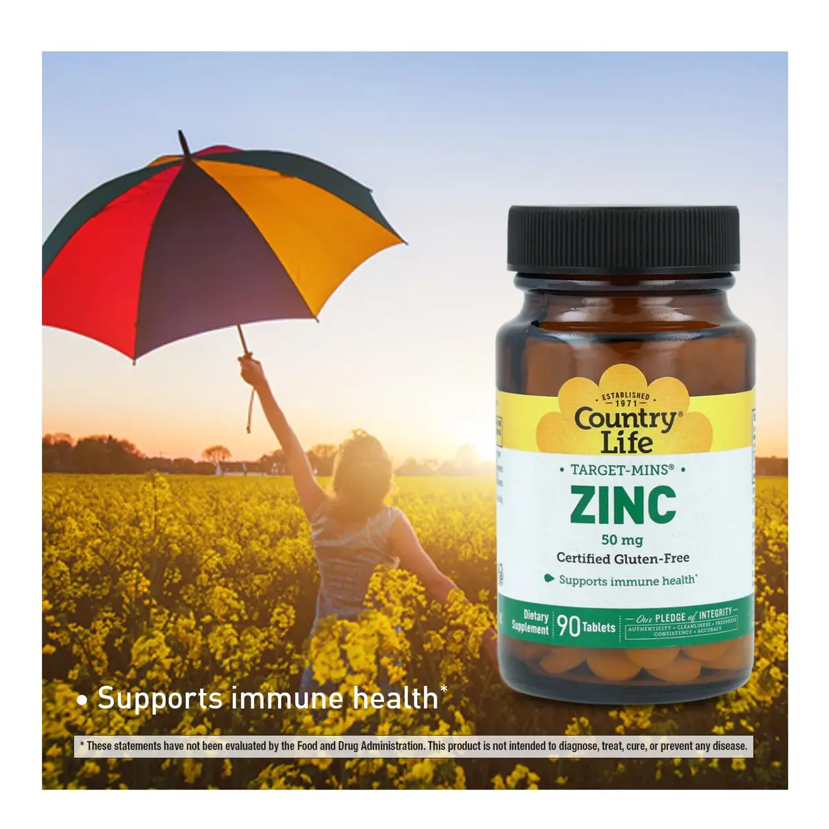Country Life Target-Mins Zinc 50 mg 90 Tablets | Supports Immune & Protein Health - view 4