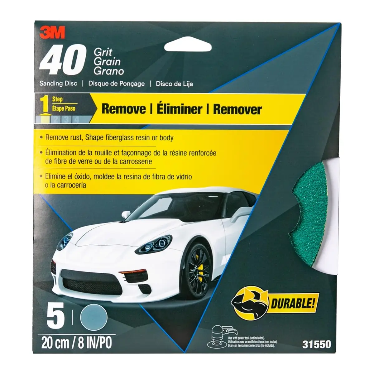 3M Sanding Disc with Stikit Attachment, 8 in, 40 grit | Auto Body & Metal Sanding - main product image