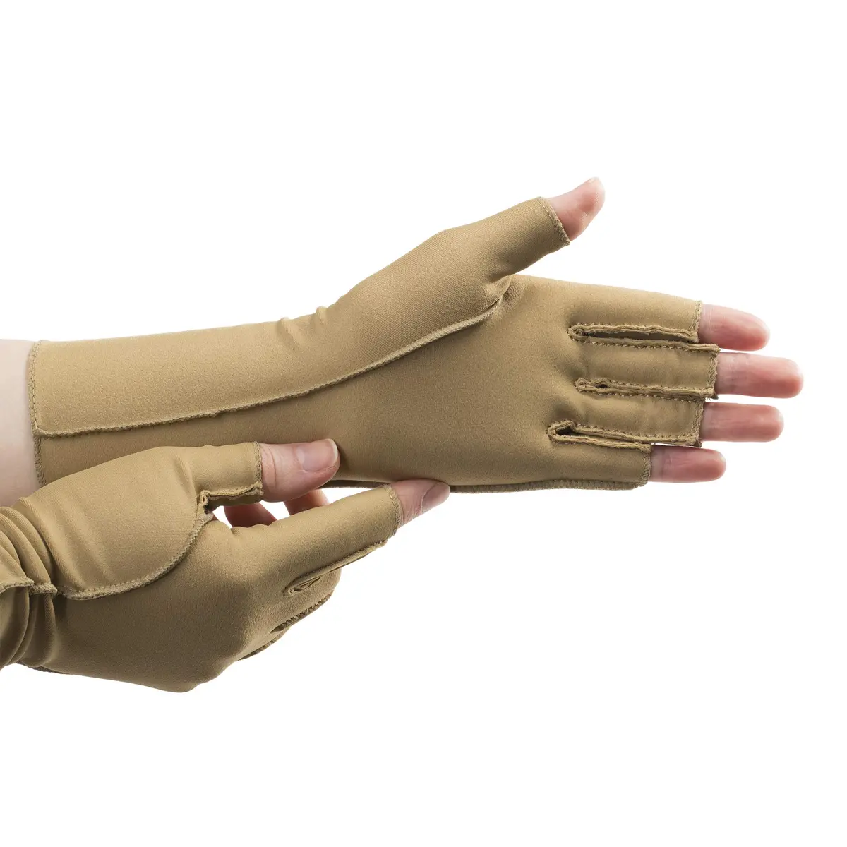 isotoner Open Finger Therapeutic Compression Gloves Small | Moderate Support for Hands - main product image