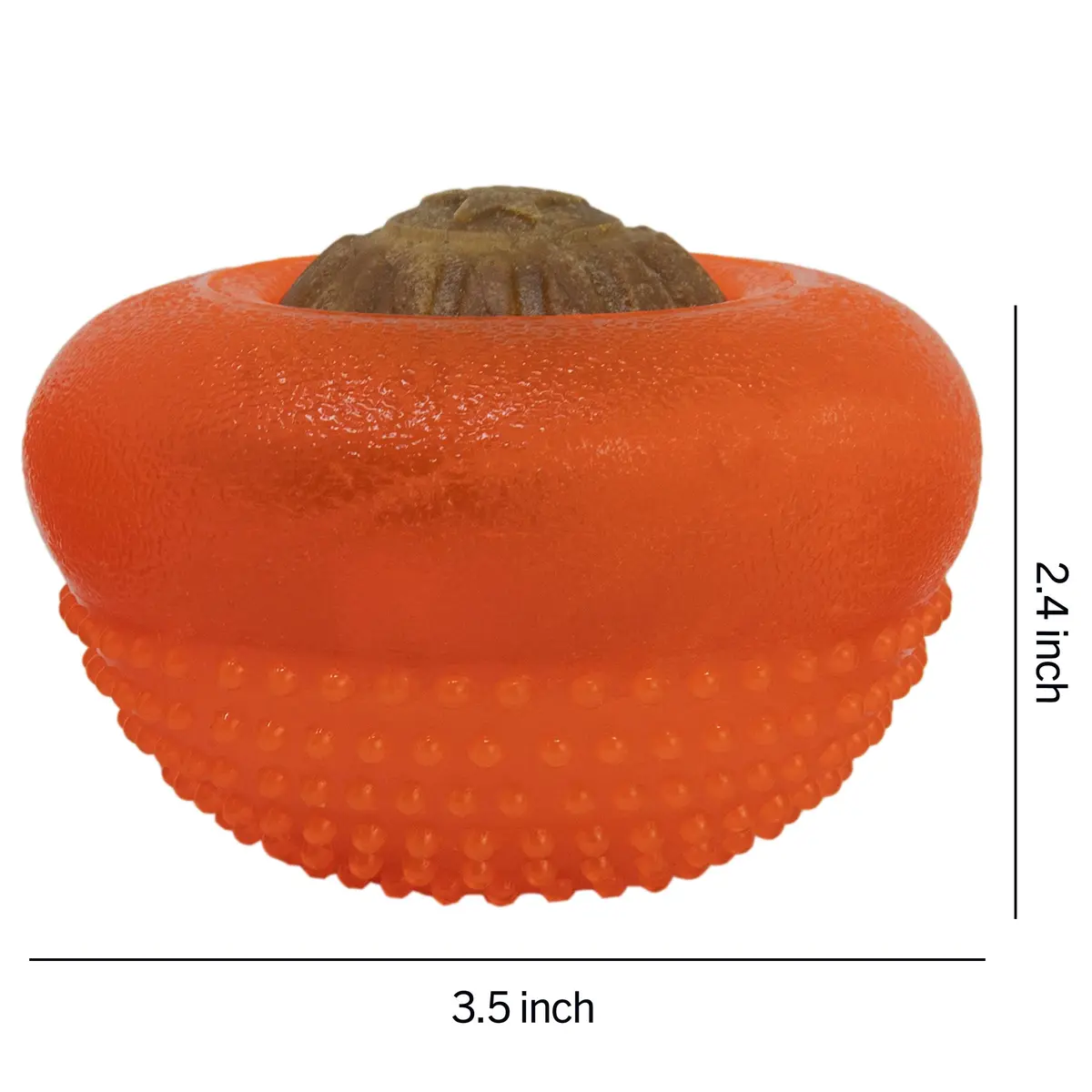 Starmark Everlasting Treat Bento Ball Medium Dog Toy | Durable Chew & Treat Dispenser in Day Glo Orange - view 4
