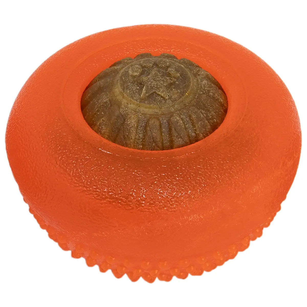 Starmark Everlasting Treat Bento Ball Medium Dog Toy | Durable Chew & Treat Dispenser in Day Glo Orange - view 2