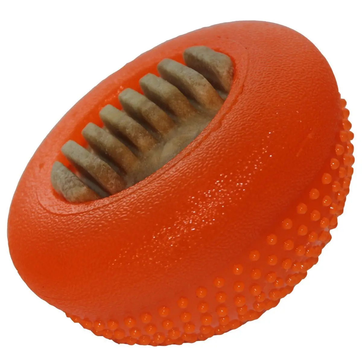 Starmark Everlasting Treat Bento Ball Medium Dog Toy | Durable Chew & Treat Dispenser in Day Glo Orange - view 3