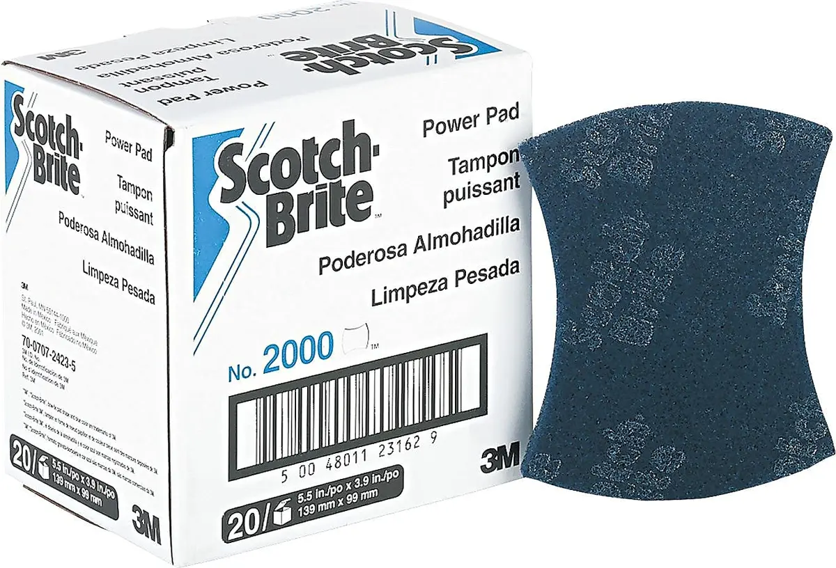 3M Scotch-Brite Power Pad 2000 5.5 in x 3.9 in | Fast Cleaning, Less Abrasive, Food Safe - view 2