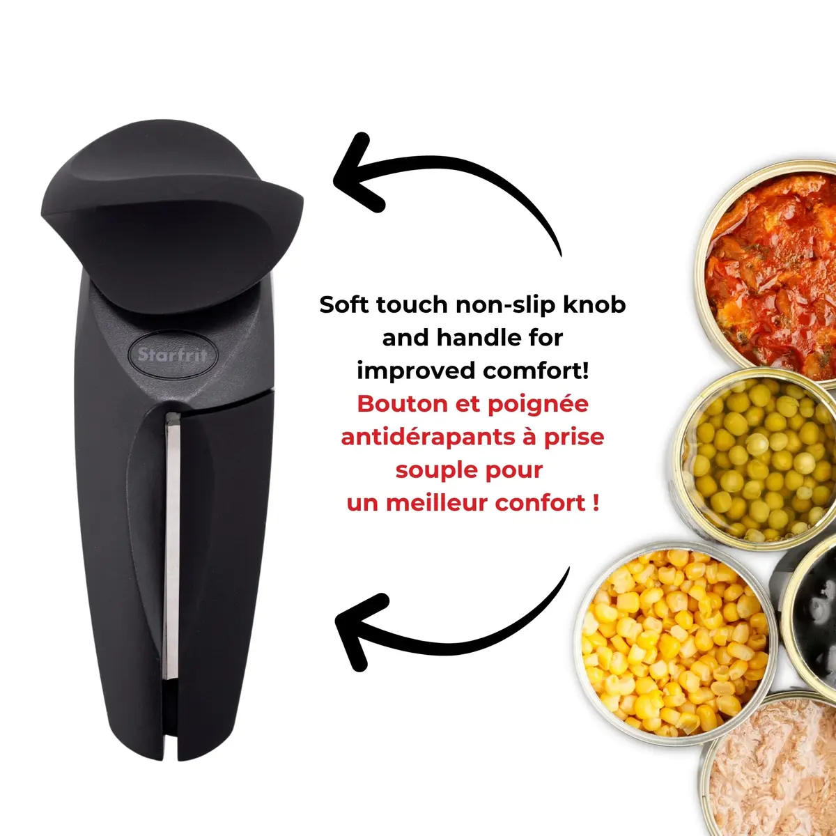 Starfrit MightiCan Can Opener - Safe, Heavy Duty, 7 inches | No Sharp Edges, Comfort Grip, 3-Year Warranty - view 7