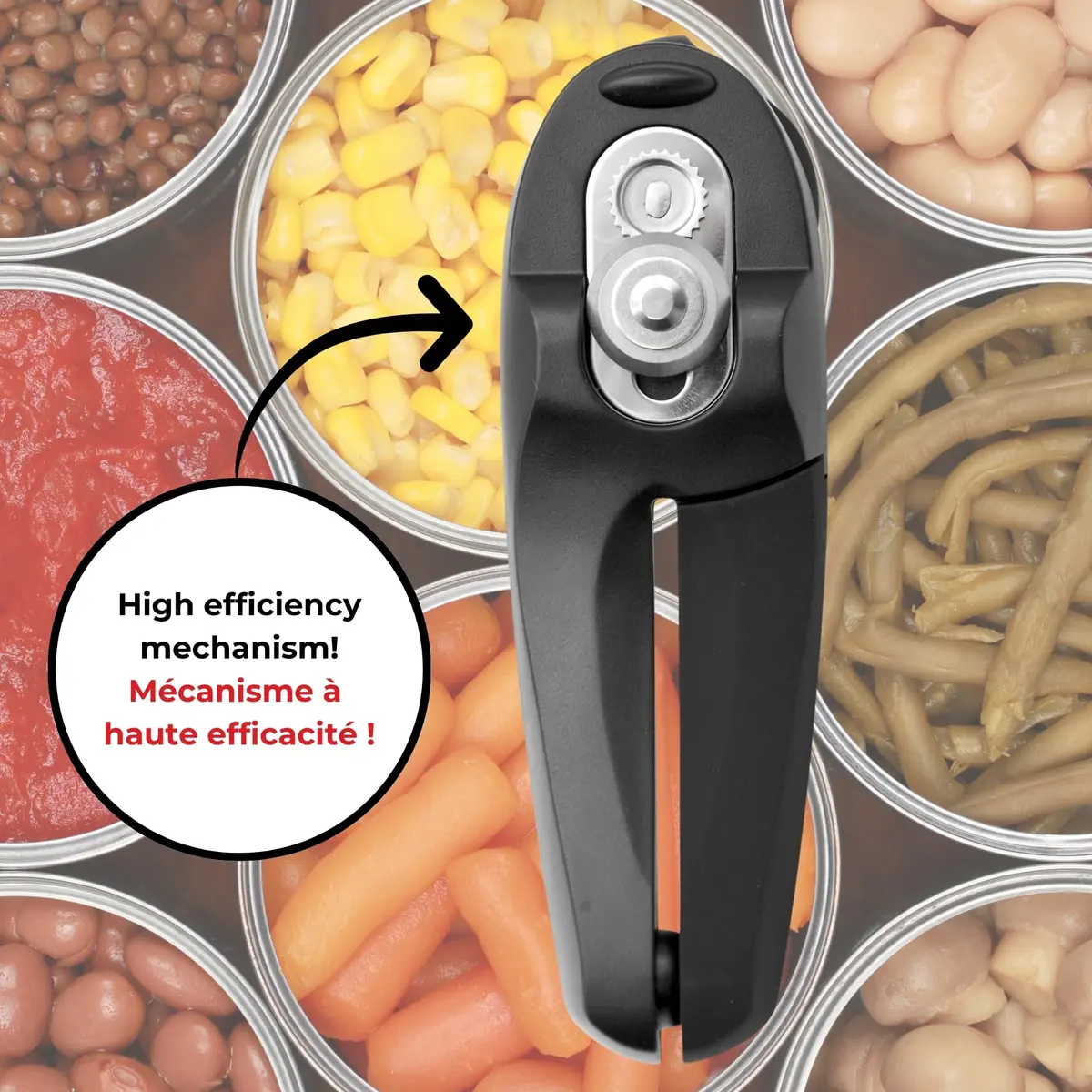 Starfrit MightiCan Can Opener - Safe, Heavy Duty, 7 inches | No Sharp Edges, Comfort Grip, 3-Year Warranty - view 3