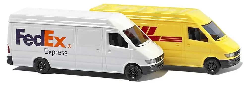 Busch 8304 MB Sprinter FedEx/DHL 2/N Scale Vehicle, N scale (1:160) | German-Made Model for Collectors - main product image