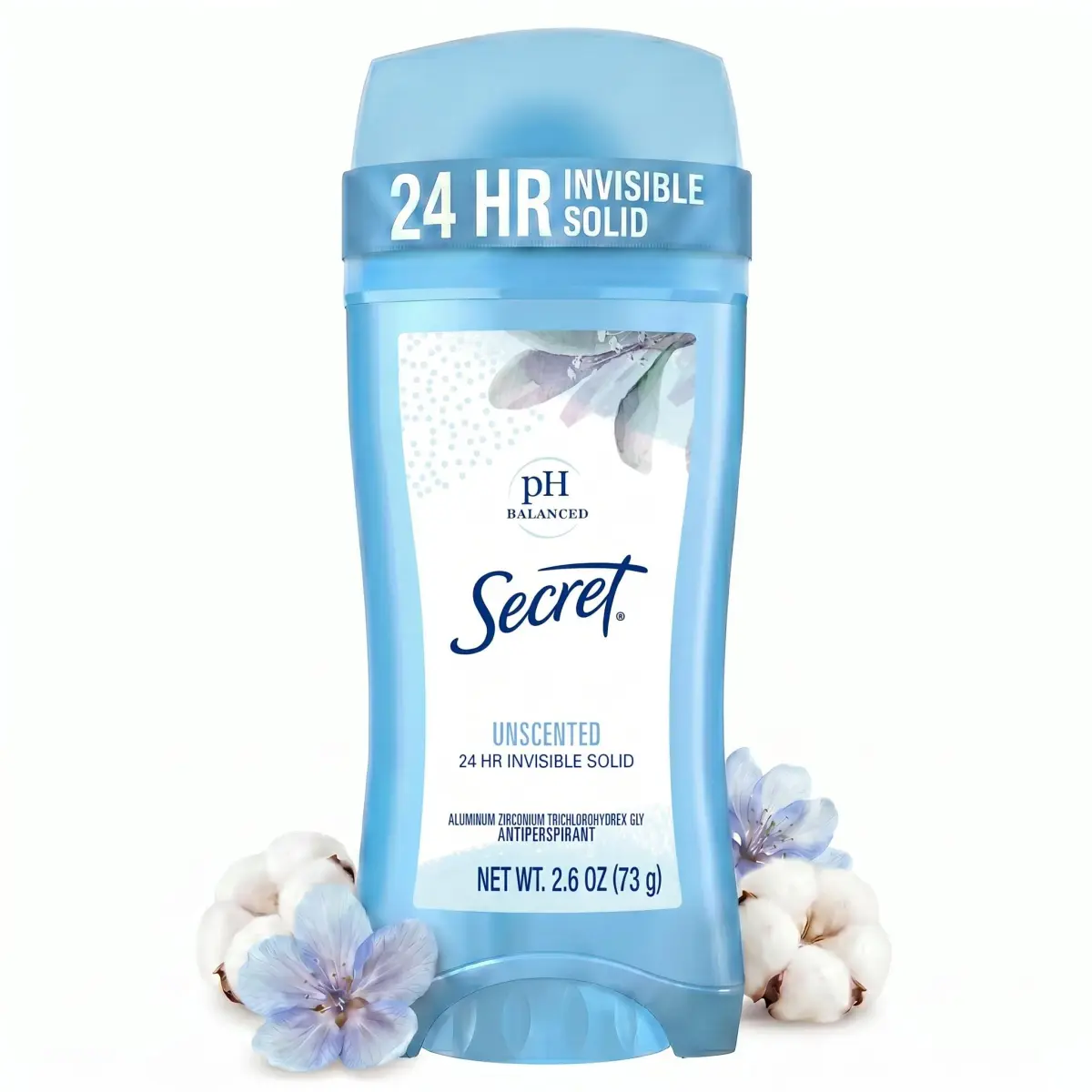 Secret Original Unscented Invisible Solid Antiperspirant & Deodorant 75ml (2.6 oz) | 24-Hour Sweat & Odor Protection - main product image
