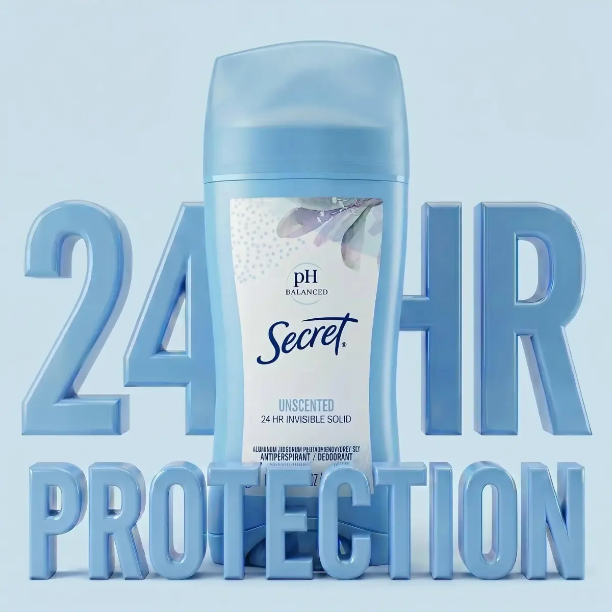 Secret Original Unscented Invisible Solid Antiperspirant & Deodorant 75ml (2.6 oz) | 24-Hour Sweat & Odor Protection - view 3