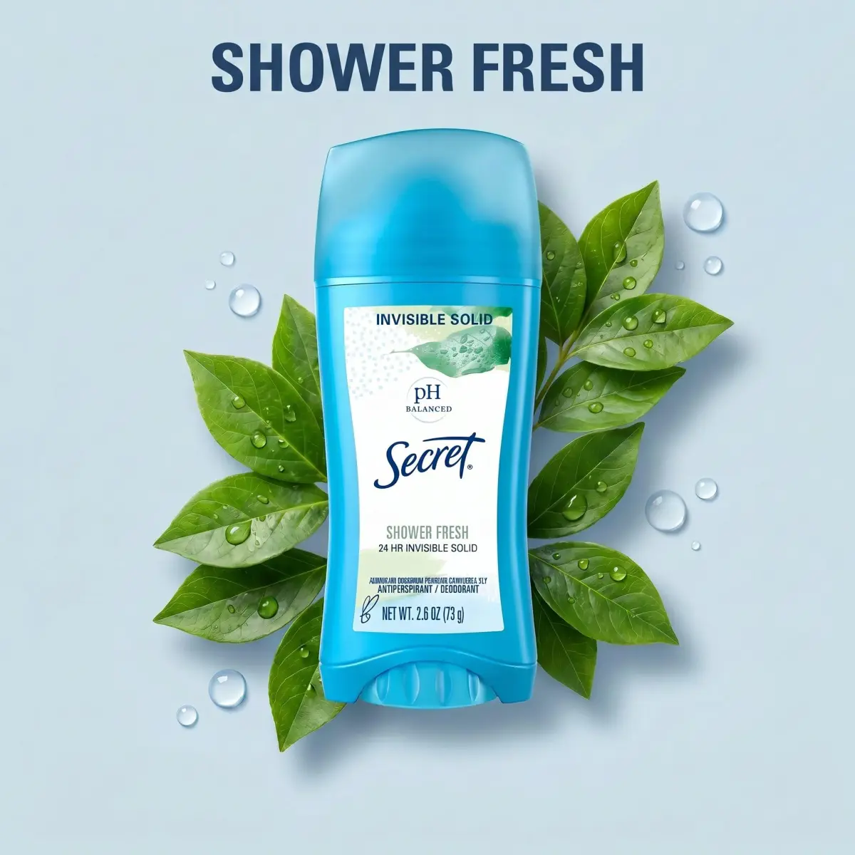 Secret Antiperspirant Deodorant for Women, Invisible Solid, 24 Hour Protection, pH Balanced, Shower Fresh Scent, 75g (2.6 oz) - view 7