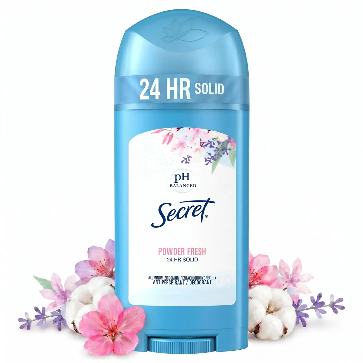 Secret Antiperspirant and Deodorant for Women, Powder Fresh Scent, 76.5g (2.7 oz) | 24hr Sweat & Odor Protection - main product image