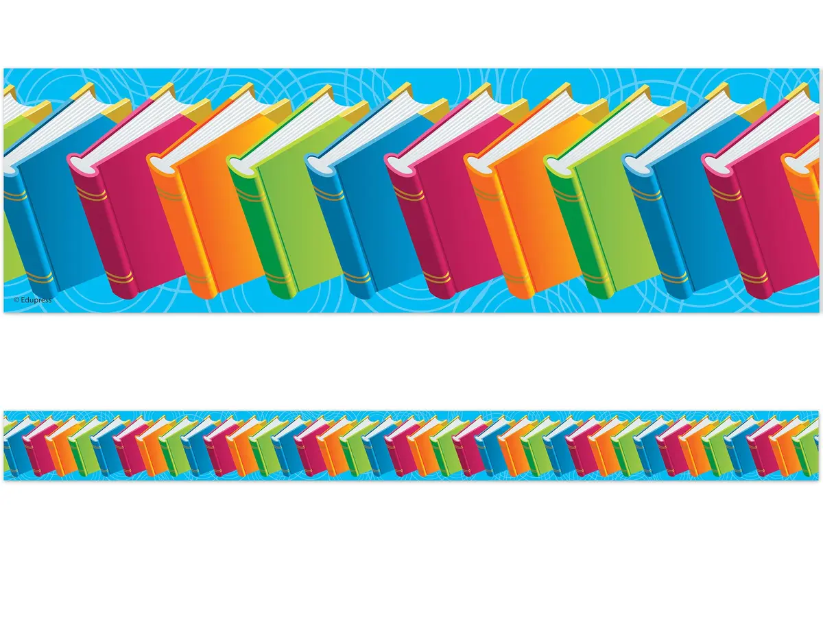 Edupress Books Straight Border Trim (EP60618) | Classroom Border for Walls & Bulletin Boards - main product image