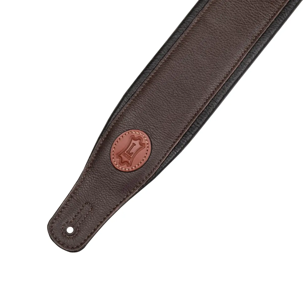 Levy's Signature Series 3" Leather Guitar Strap with Foam Padding 91cm (36") | Adjustable Dark Brown - view 3