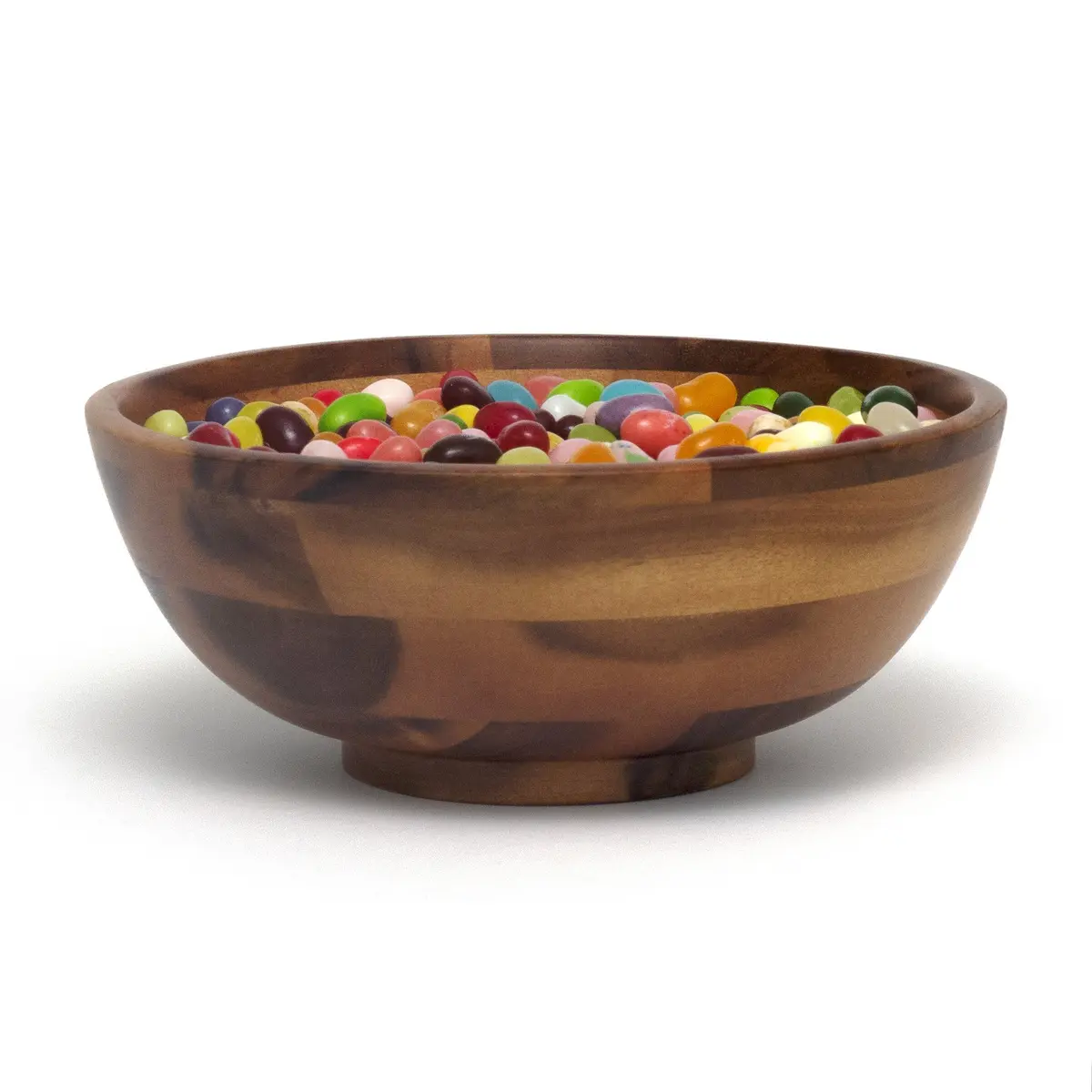 Lipper International Acacia Footed Round Flared Serving Bowl for Fruits or Salads, Small, 7" Diameter x 3" Height - view 5
