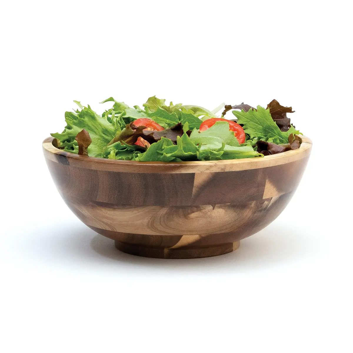 Lipper International Acacia Footed Round Flared Serving Bowl for Fruits or Salads, Small, 7" Diameter x 3" Height - view 3