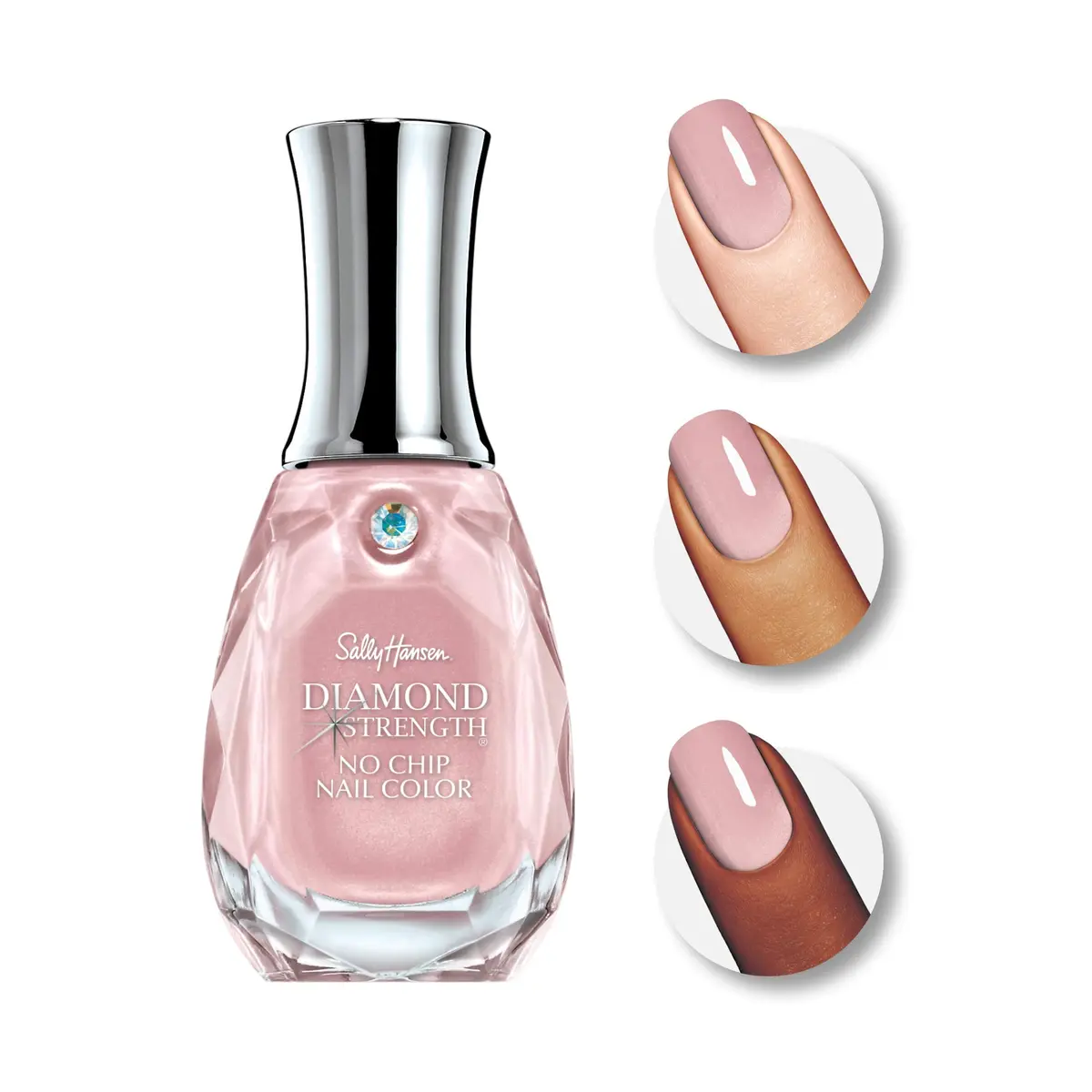 Sally Hansen Diamond Strength Nail Polish 0.45 Fl Oz | Sheer Shimmery Pink with Diamond Hard Formula - view 2