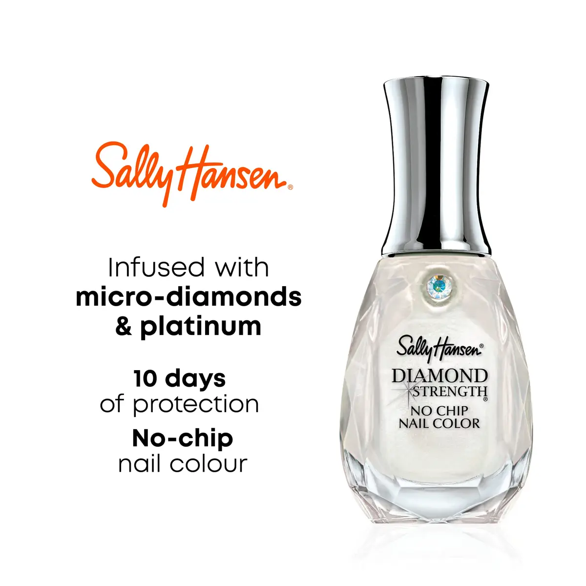 Sally Hansen Diamond Strength Nail Polish 0.45 Fl Oz | Sheer Shimmery Pink with Diamond Hard Formula - view 4