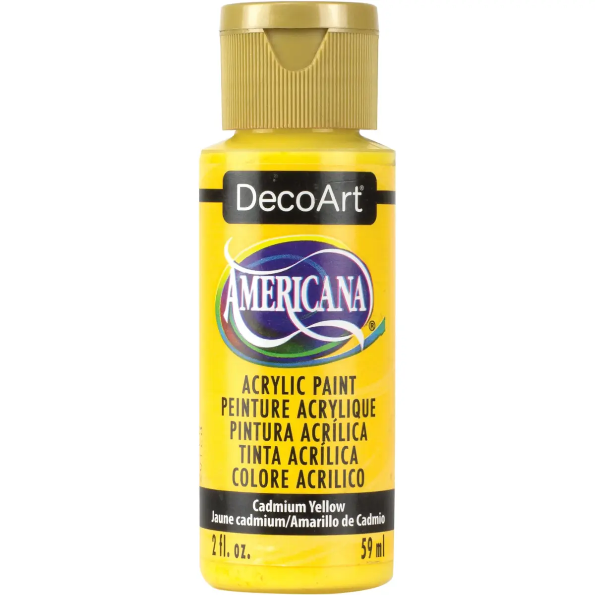 DecoArt Americana Acrylic Paint, Cadmium Yellow, 59ml (2 Fl Oz) | Non-Toxic & Highly Pigmented - main product image