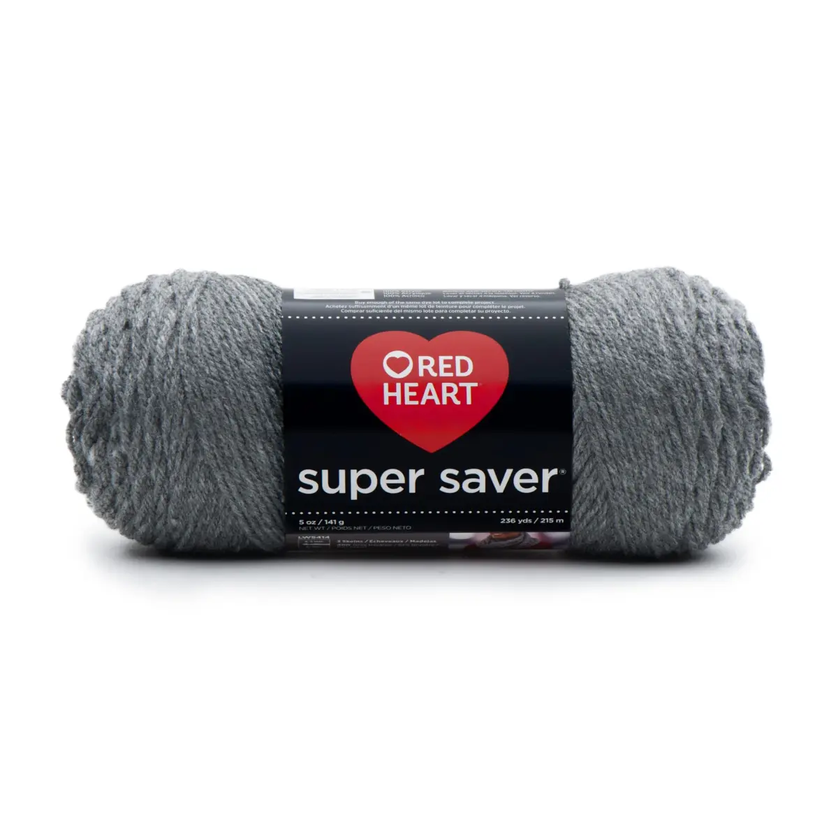 Red Heart Super Saver Yarn, Grey Heather, 141g (5 oz) | USA Import for Crochet & Knitting - main product image