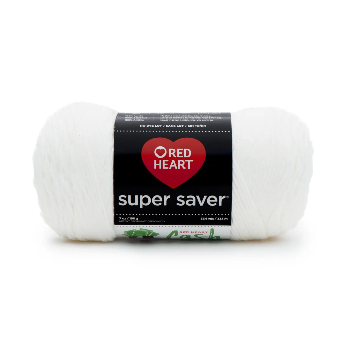 Red Heart Super Saver Yarn for Crocheting & Knitting, White, Single | Medium Worsted Acrylic Yarn for Beginners & Experts - main product image