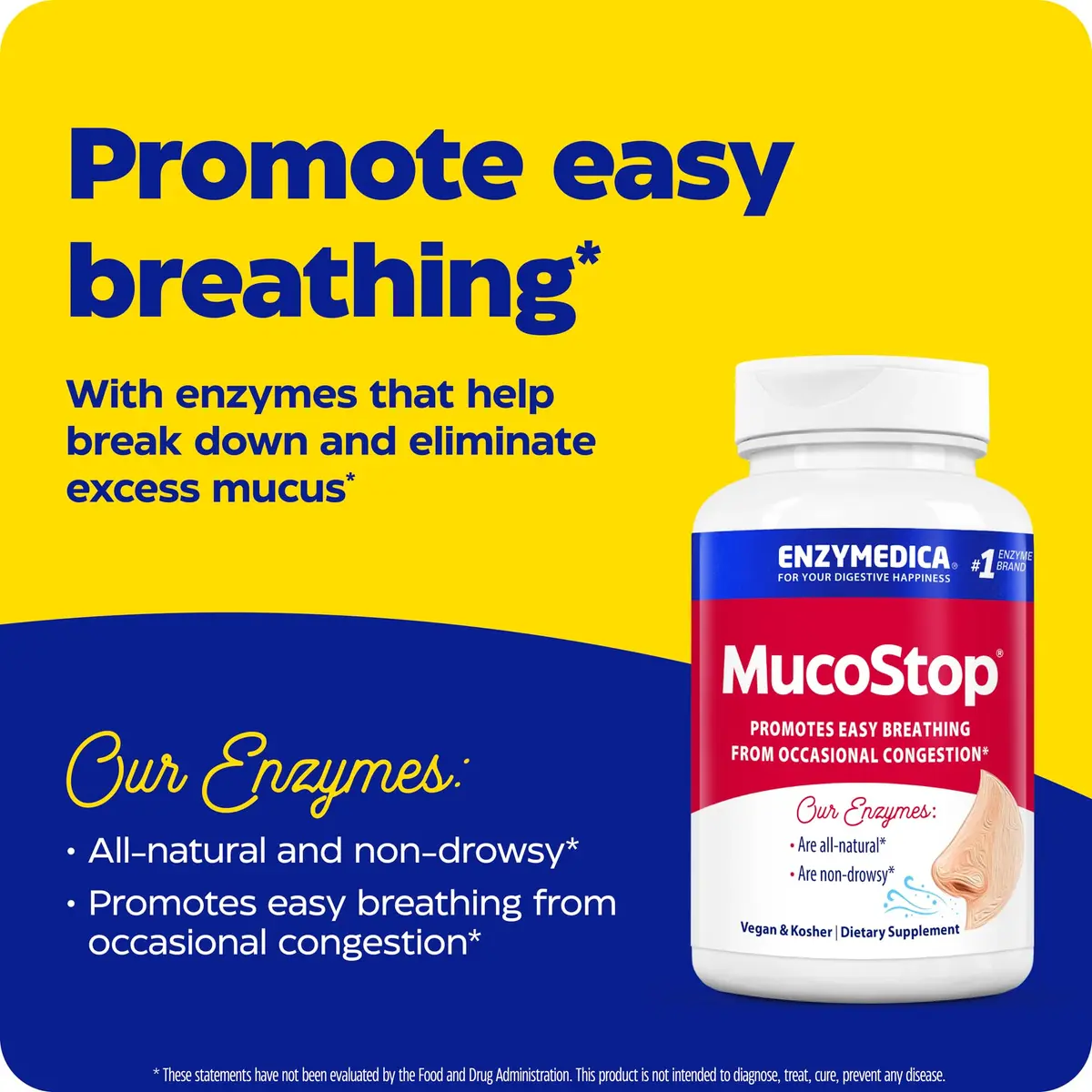 Enzymedica MucoStop Caps - Helps Clear Mucus - 48 Capsules | Natural Enzyme Support for Sinus & Respiratory Comfort - view 3