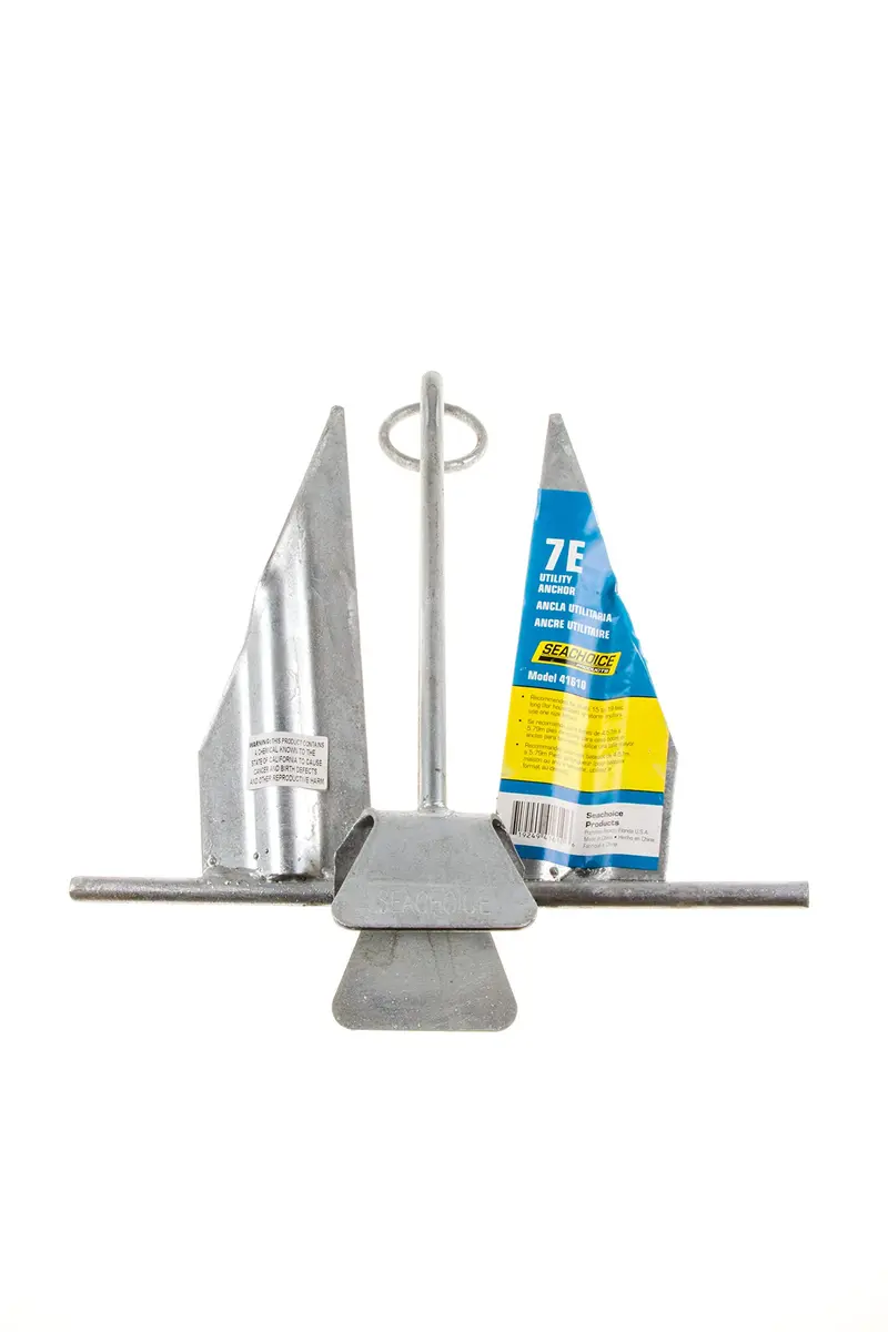 Seachoice Utility Anchor w/ Slip Ring, Size 7E, Galvanized Steel | Deep Penetration & Easy Retrieval - view 4