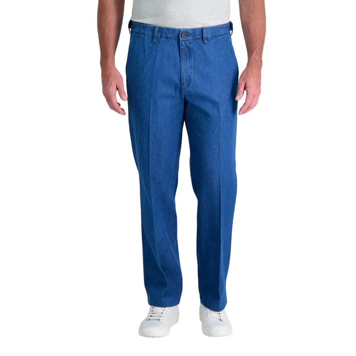 Haggar Men's Classic Fit Work to Weekend Denim Pant | Mid Rise, 38W x 32L, Light Stonewash - main product image
