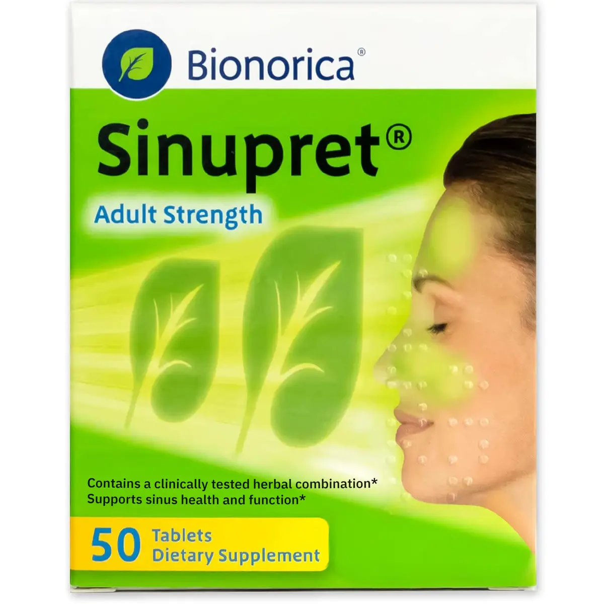 Bionorica Sinupret Adult Strength Sinus - Immune Support Supplement - All Natural - Herbal Nasal Passage & Immunity Boost - 50 Tablets | Herbal Nasal & Sinus Support - main product image