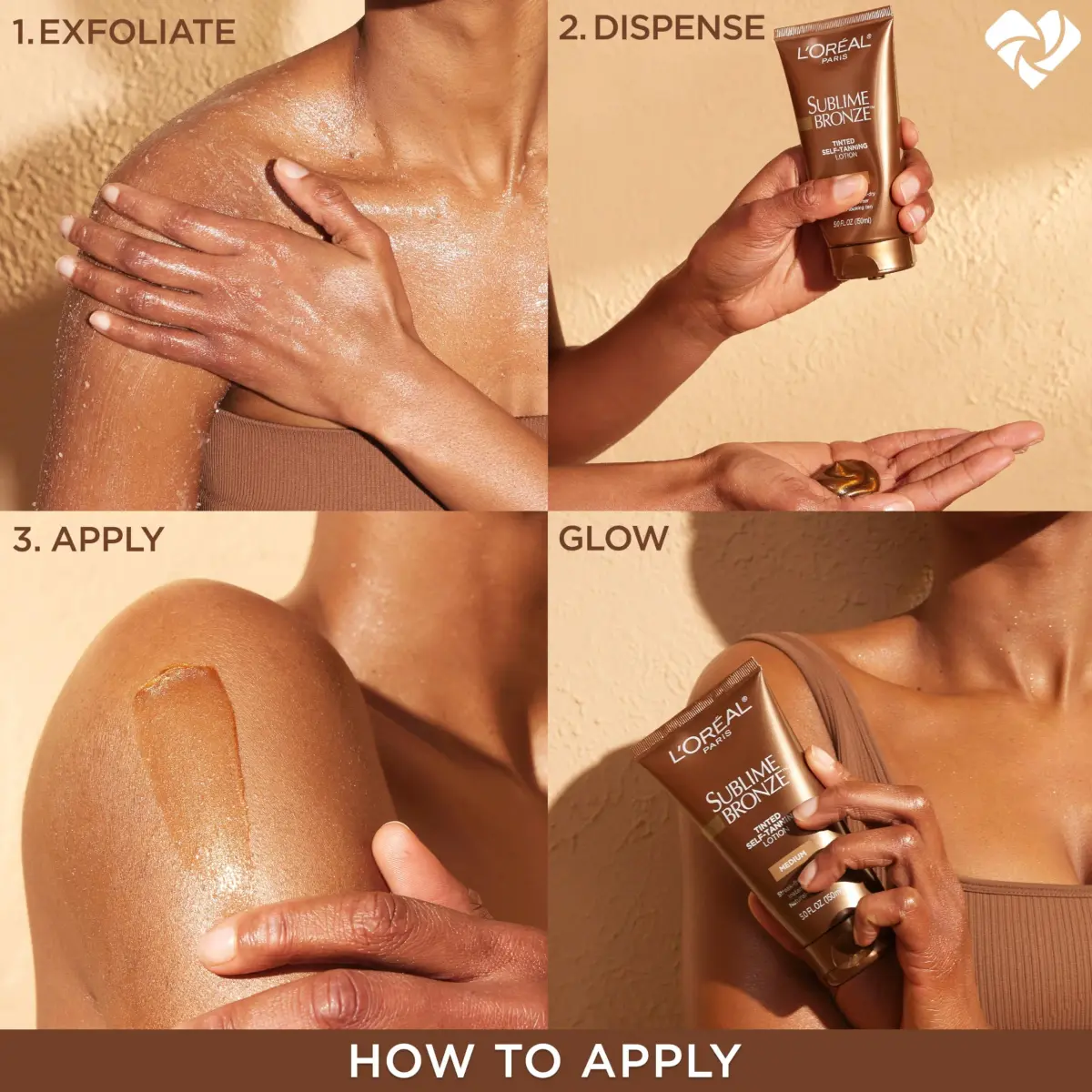 L'Oreal Paris Sublime Bronze Tinted Self-Tanning Lotion, Medium Natural Tan 148ml (5 fl. Oz) | Streak-Free Tan with Vitamin E - view 2