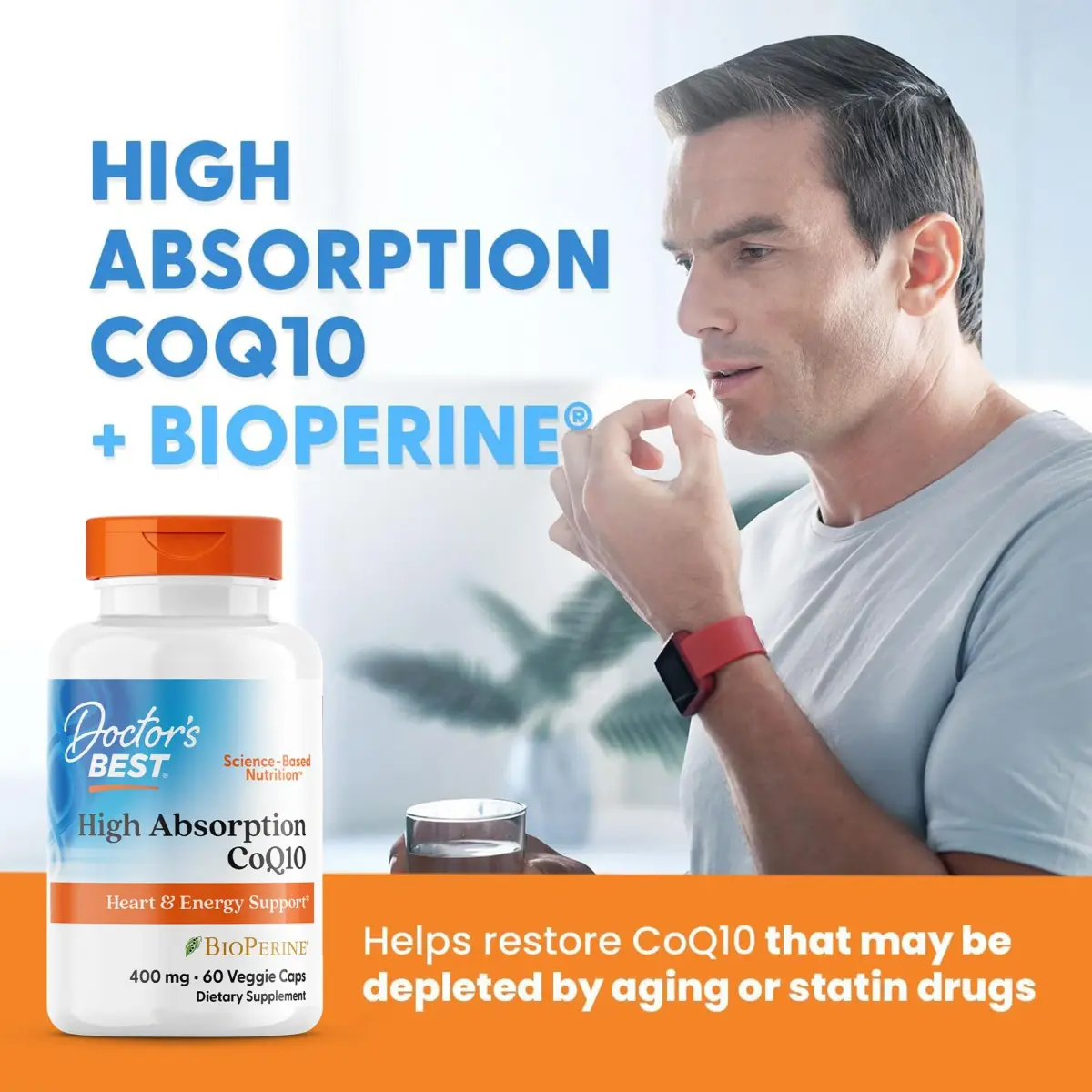 Doctor's Best High Absorption CoQ10 400mg Veggie Caps 60 Count (240mg) | Supports Heart Health & Cellular Energy - view 5