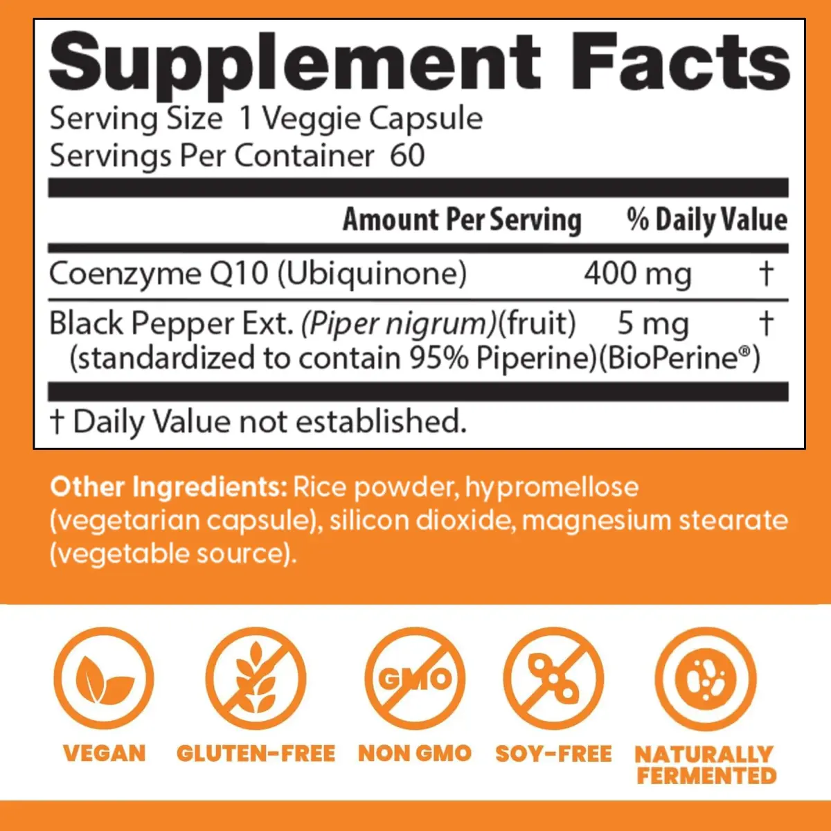 Doctor's Best High Absorption CoQ10 400mg Veggie Caps 60 Count (240mg) | Supports Heart Health & Cellular Energy - view 2
