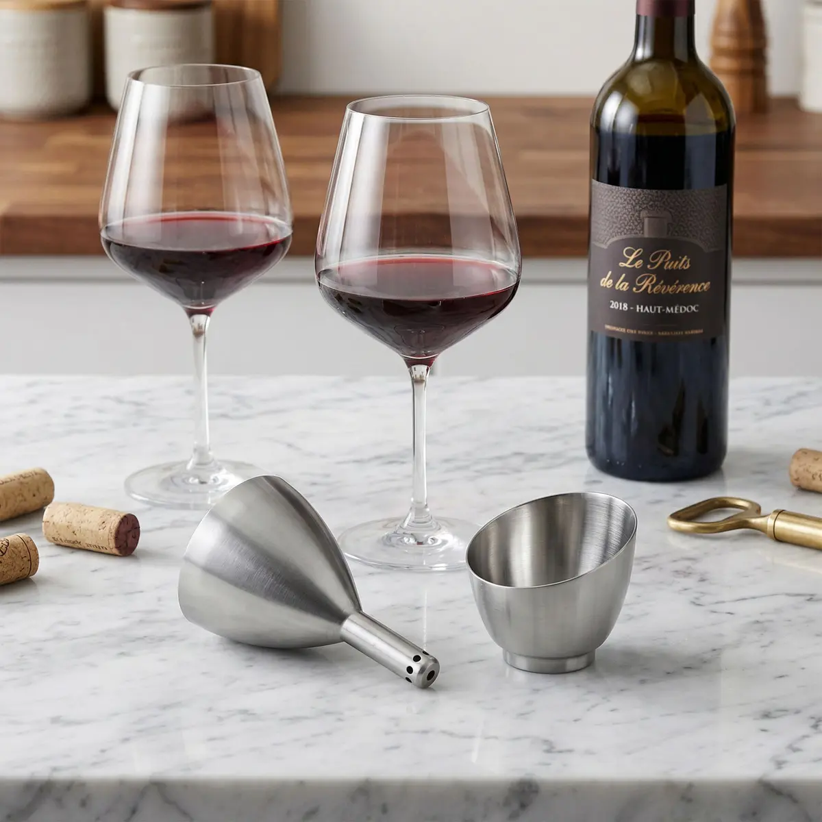 Rabbit Wine Aerator Shower Funnel with Sediment Strainer, Stainless Steel | 237ml (8 Fl Oz) - view 6