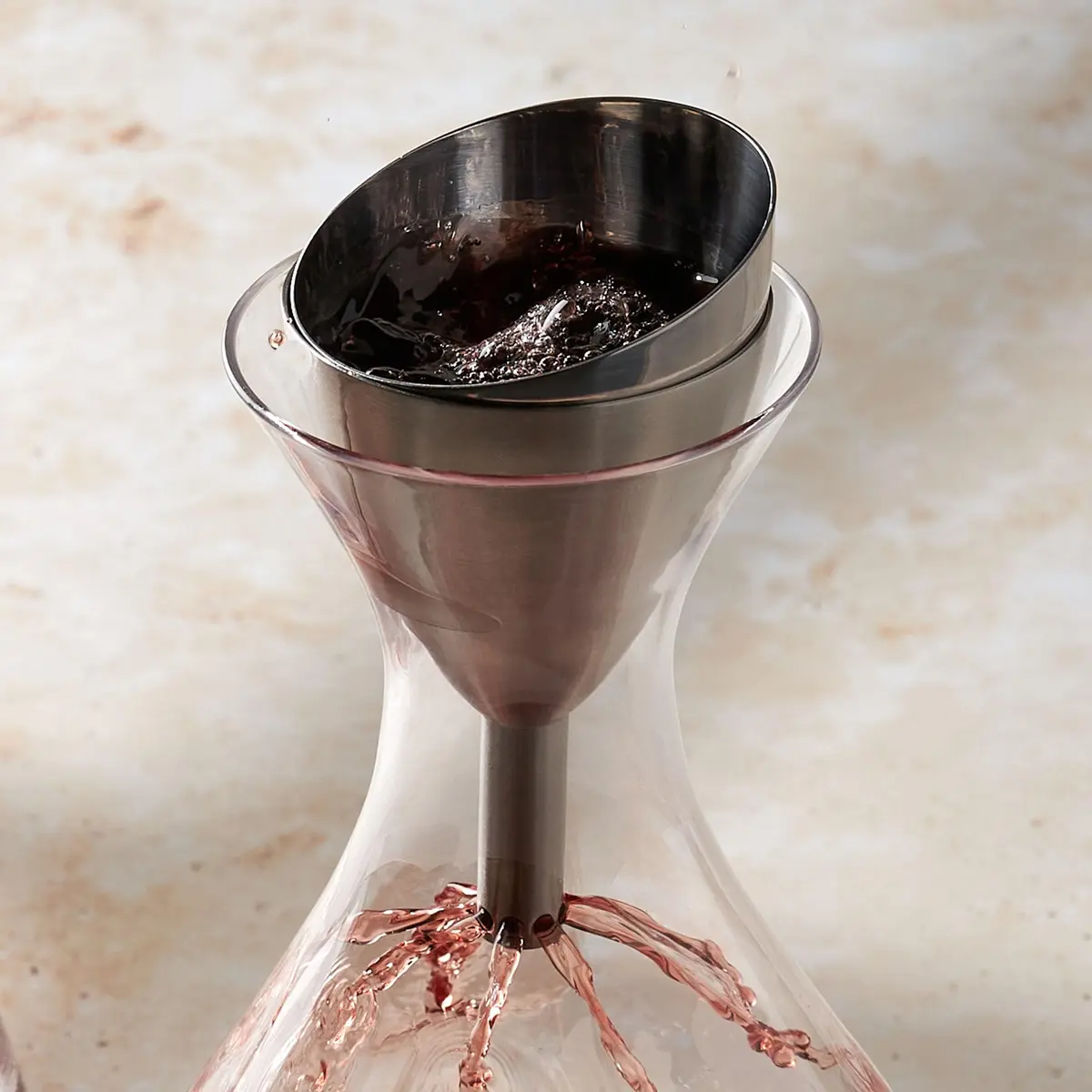Rabbit Wine Aerator Shower Funnel with Sediment Strainer, Stainless Steel | 237ml (8 Fl Oz) - view 7