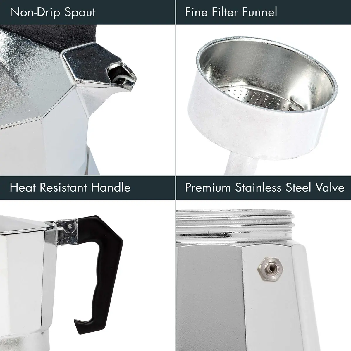 Primula Classic Stovetop Espresso & Coffee Maker 3 Cup | Compact Aluminum Moka Pot for Rich Espresso - view 3
