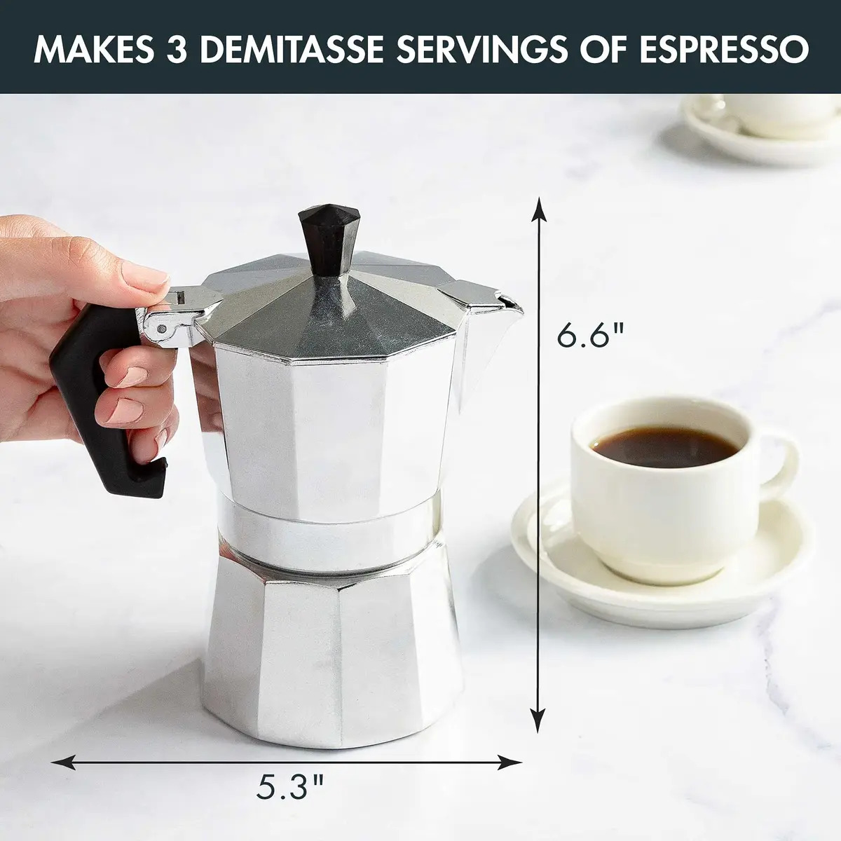 Primula Classic Stovetop Espresso & Coffee Maker 3 Cup | Compact Aluminum Moka Pot for Rich Espresso - view 4